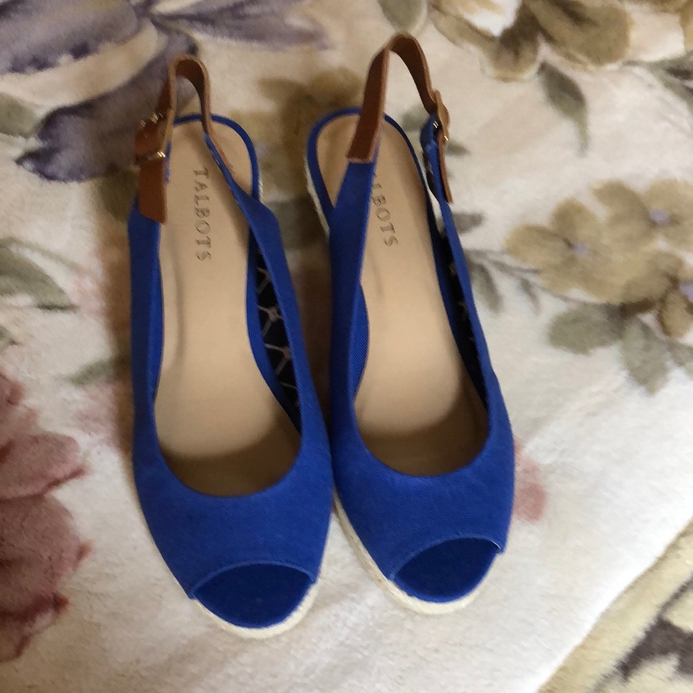 Talbots Peep Toe Sling Back Espadrilles